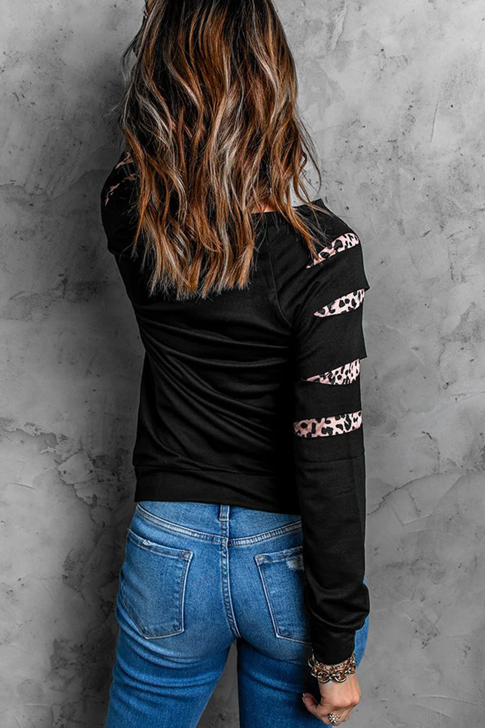 Black Plants Casual Long Sleeve Sweatshirt.