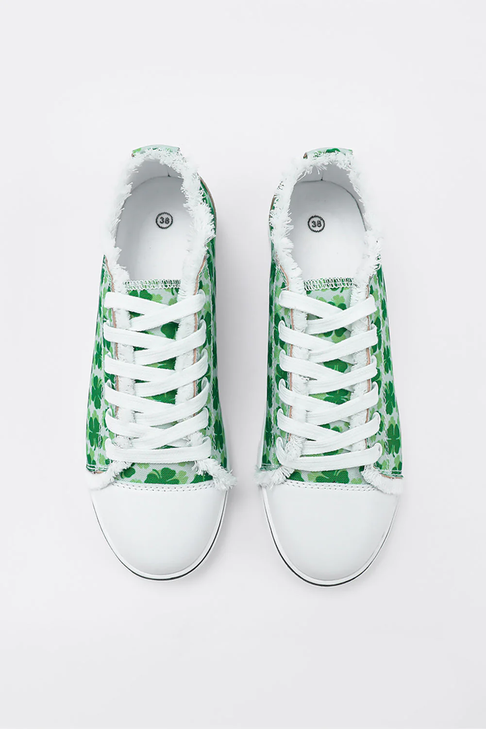 St. Patrick's Day Clover Graphic Canvas Shoes.