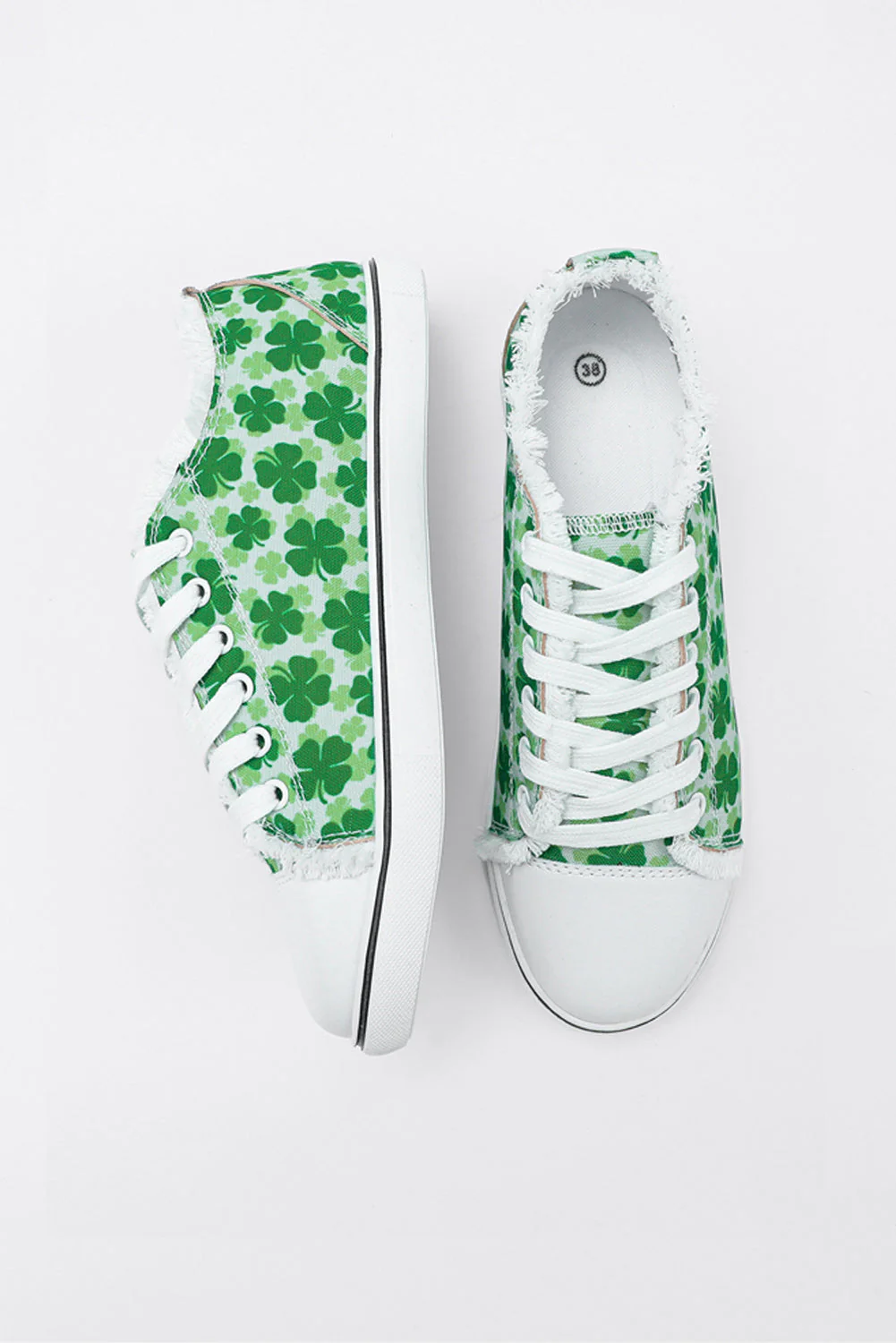 St. Patrick's Day Clover Graphic Canvas Shoes.