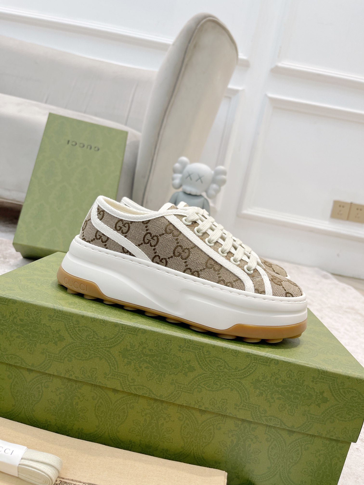 Replica Gucci GG Printed Platform Sneakers for Women