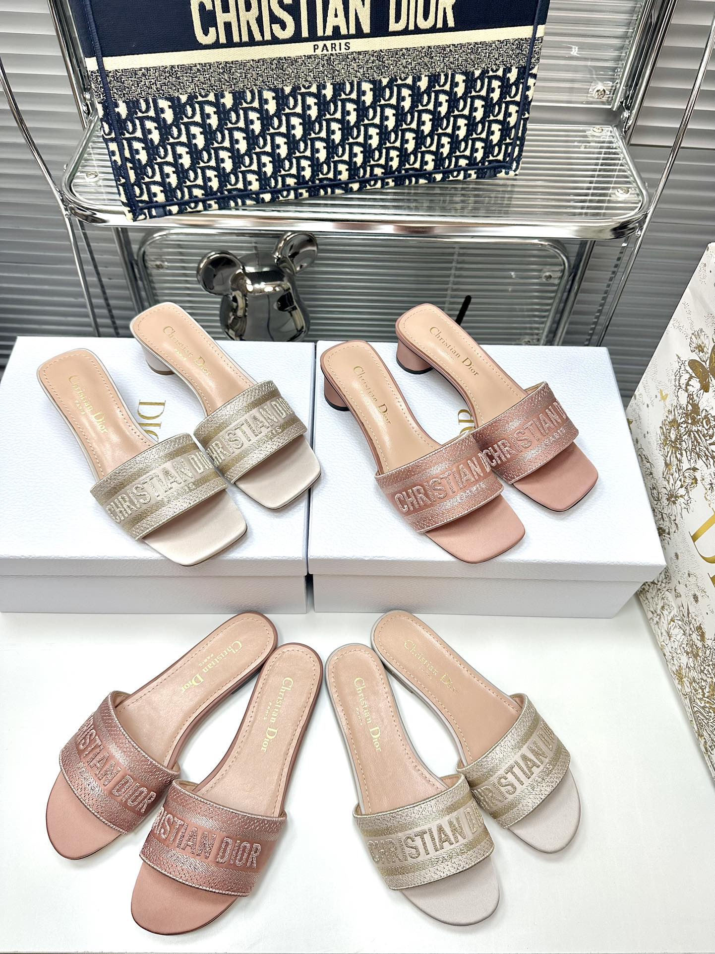 Dior Embroidery collection of flip-flops