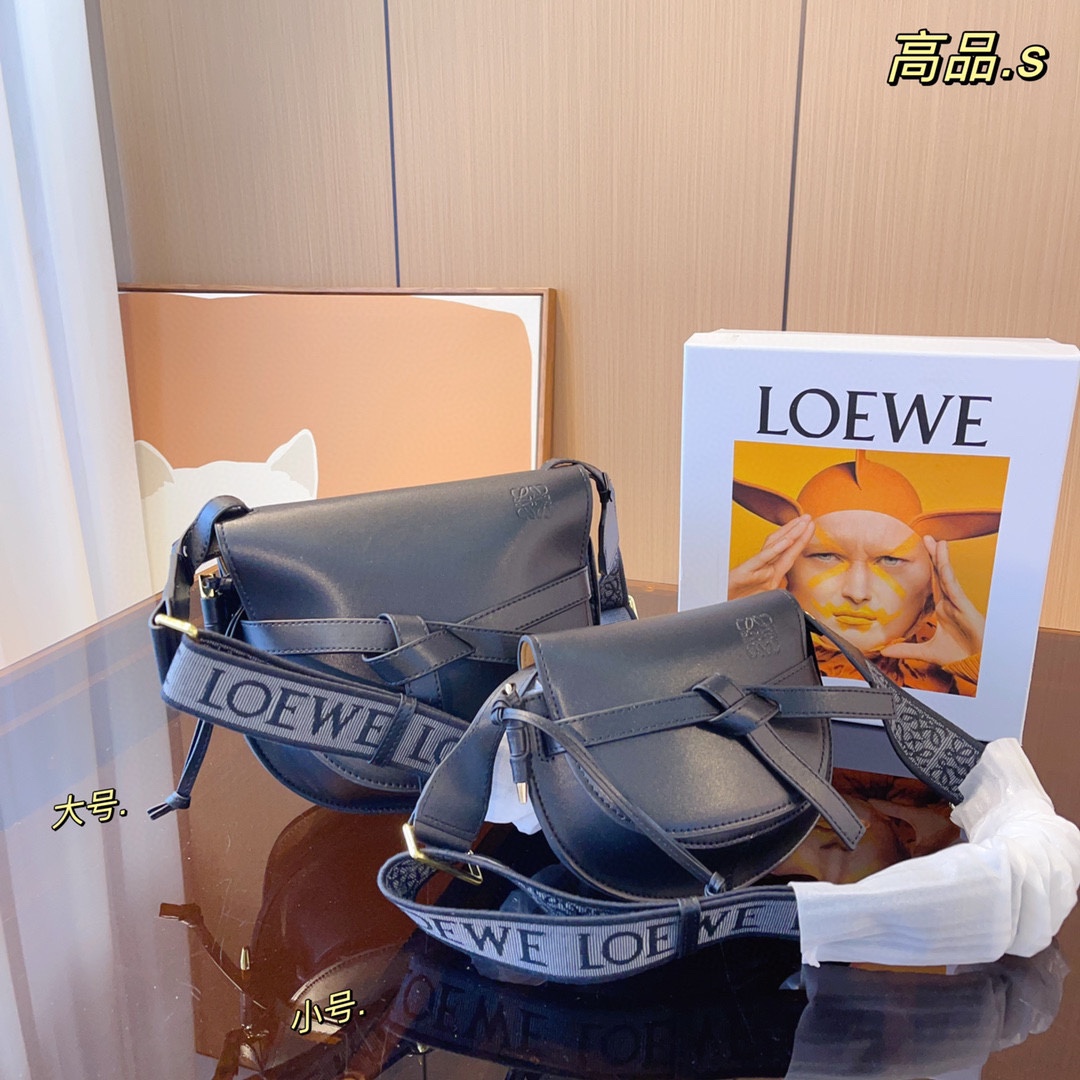 Loewe Gate Small Canvas Jacquard-Trimmed Shoulder Bag
