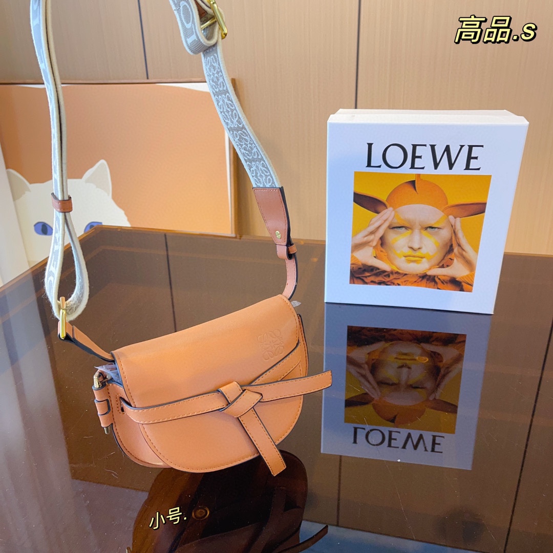 Loewe Gate Small Canvas Jacquard-Trimmed Shoulder Bag