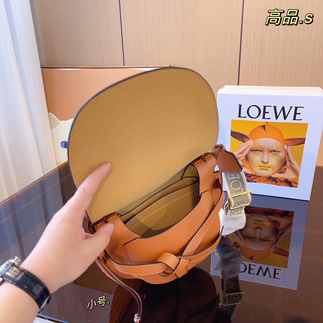 Loewe Gate Small Canvas Jacquard-Trimmed Shoulder Bag