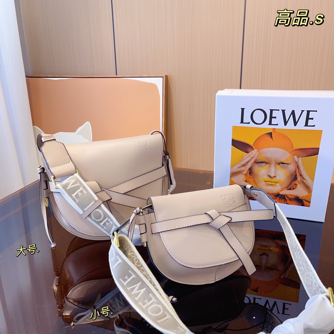 Loewe Gate Small Canvas Jacquard-Trimmed Shoulder Bag