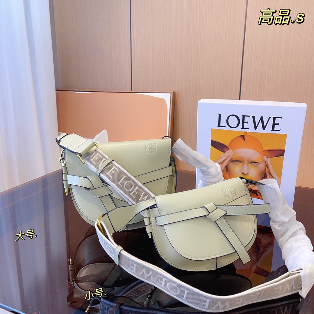 Loewe Gate Small Canvas Jacquard-Trimmed Shoulder Bag