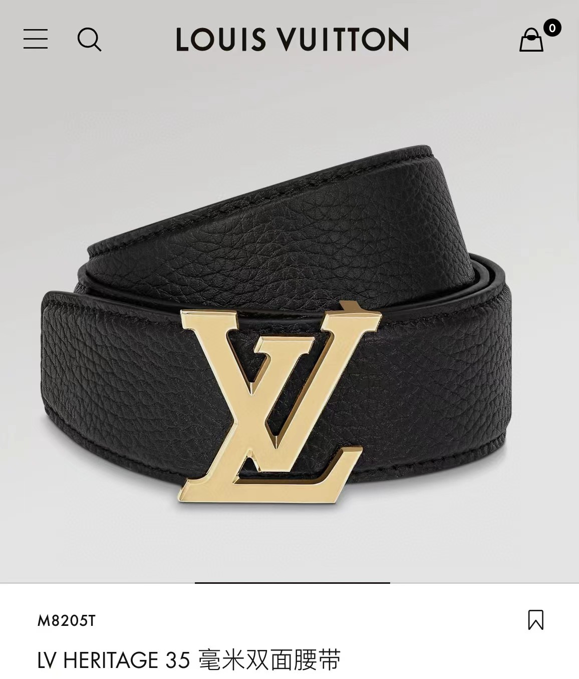 High Quality LV Belts 35MM Real Leather