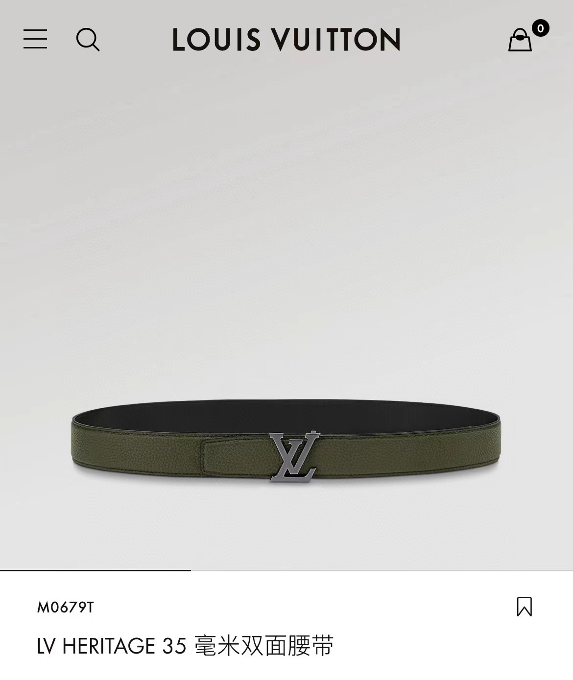 High Quality LV Belts 35MM Real Leather