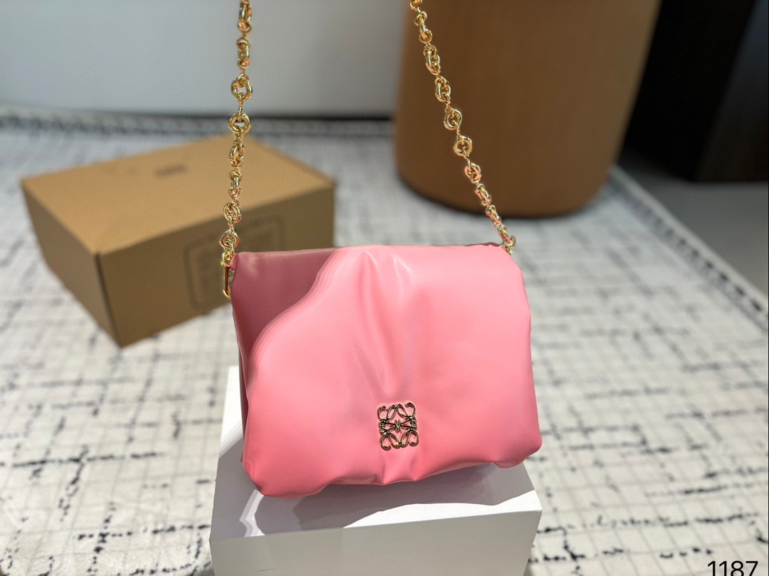 High Quality Loewe Mini Goya Puffer bag in shiny nappa lambskin Handbag