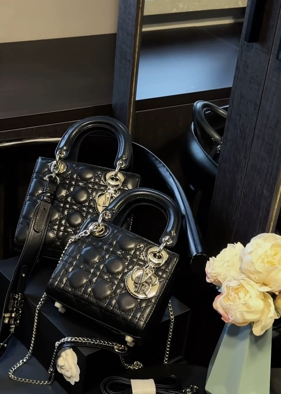 Dior Lady bag Silver buckle