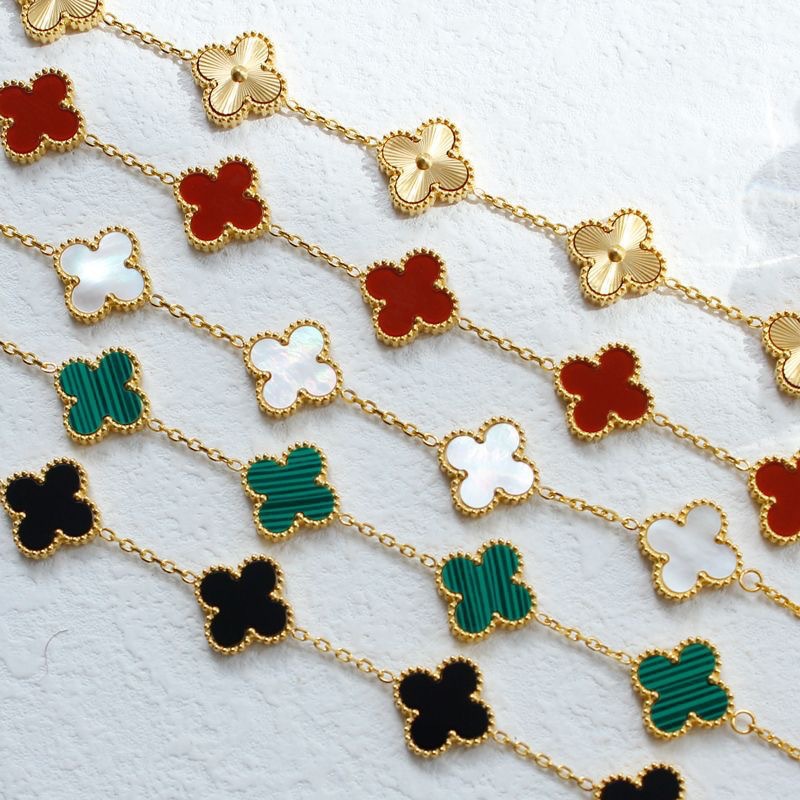 Alloy four-leaf clover-shaped bracelet necklace