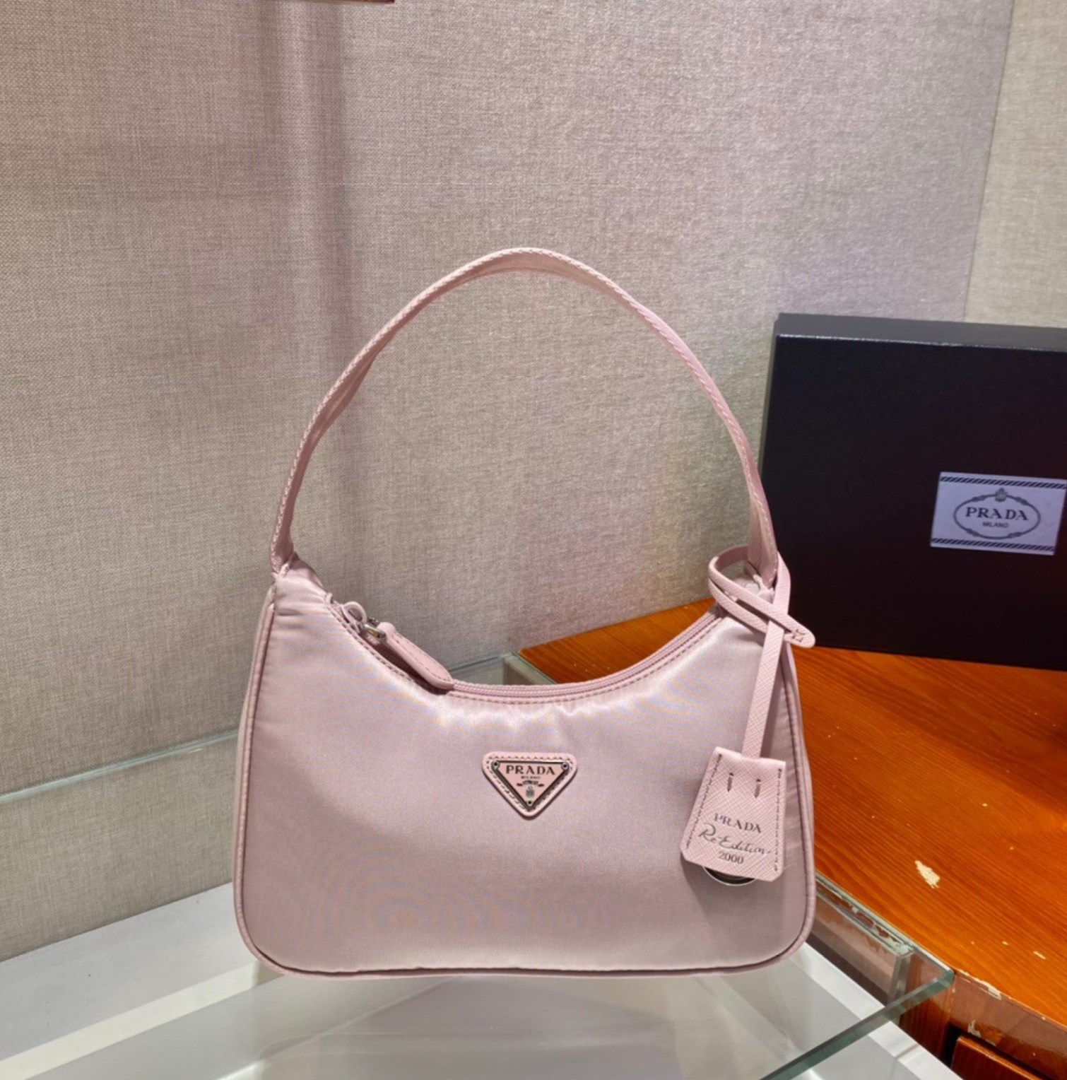 canvas pink prada hobo bag