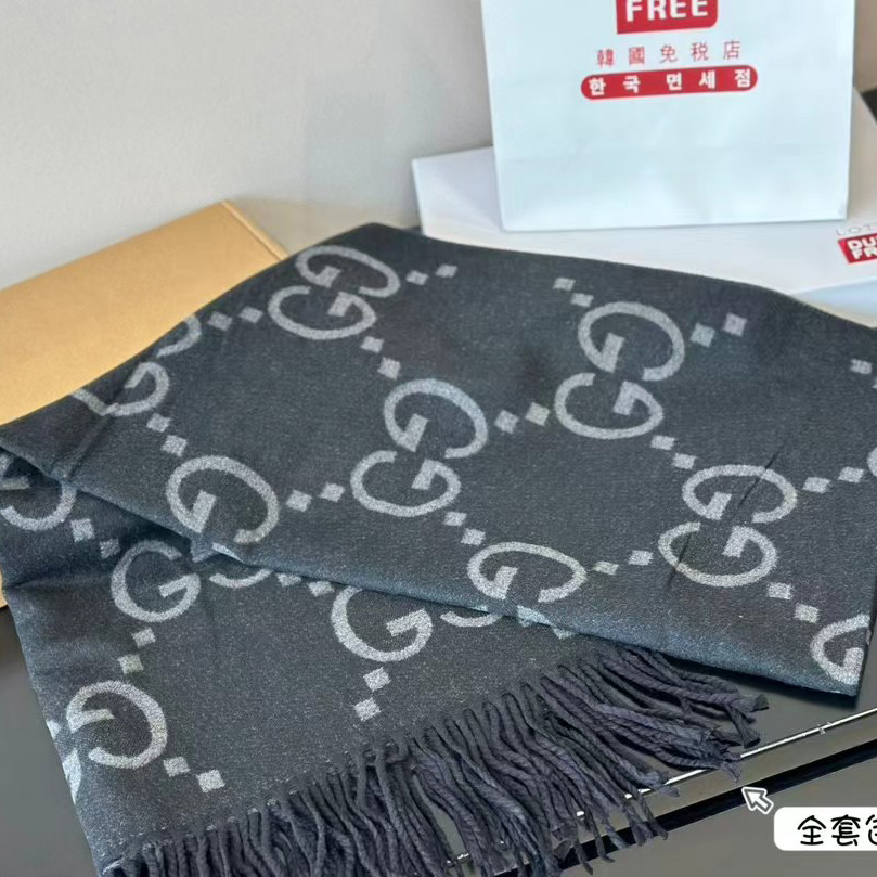 Gucci Cashmere Scarf Unisex Warm Shawl Wrap Scarf