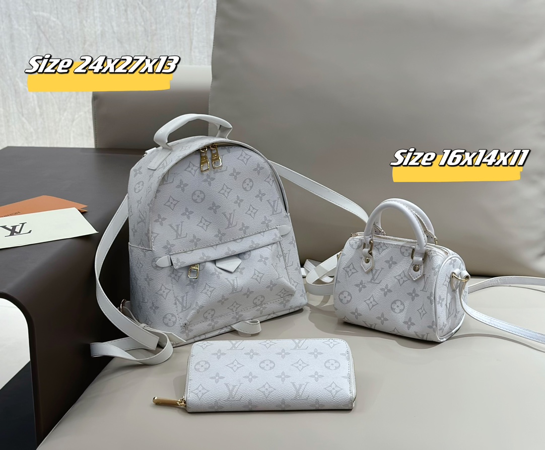 LV backpack three piece combination set