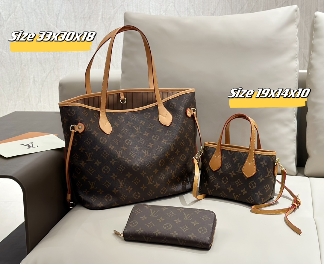LV neverfull three piece combination set