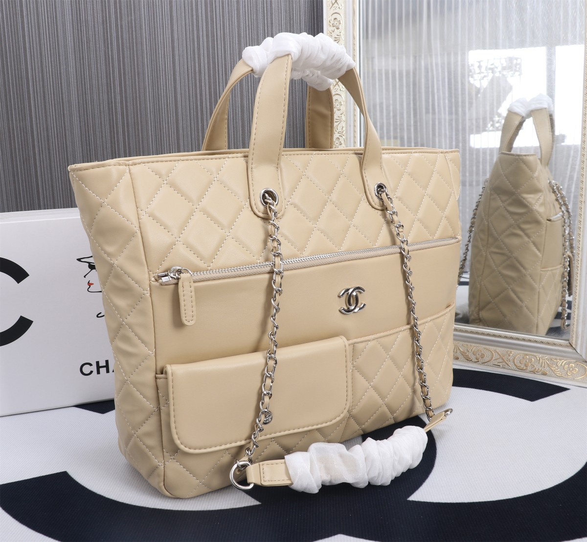 Top VersionChanel 23p full leather shopping bag