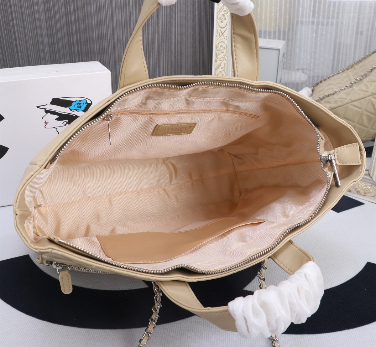 Top VersionChanel 23p full leather shopping bag