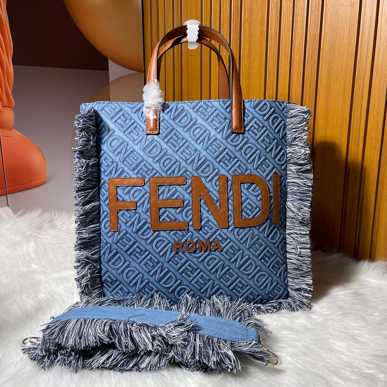 Fendi denim tote bag shoulder bag