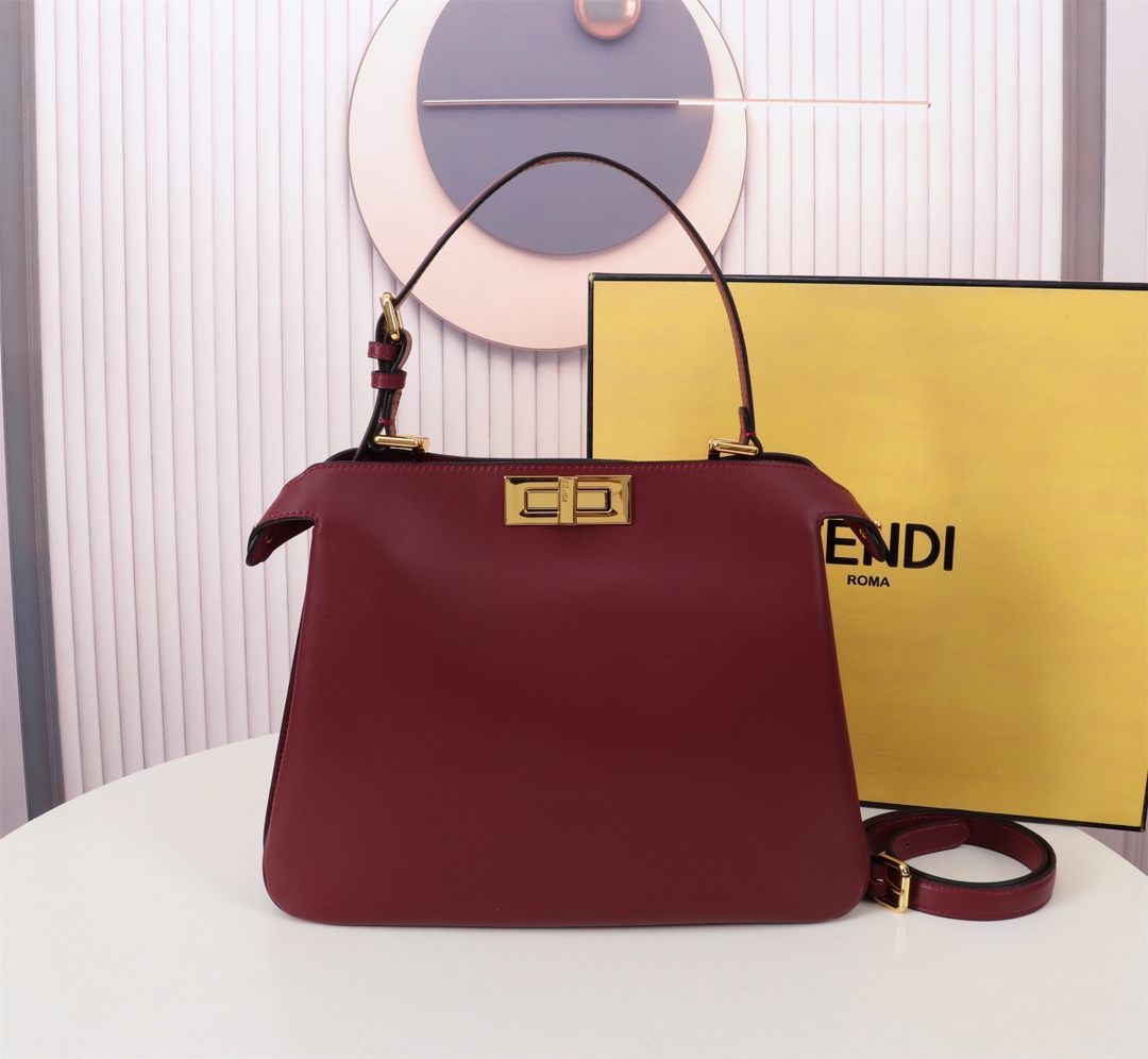 Fendi Peekaboo Soft cowhide crossbody shoulder bag