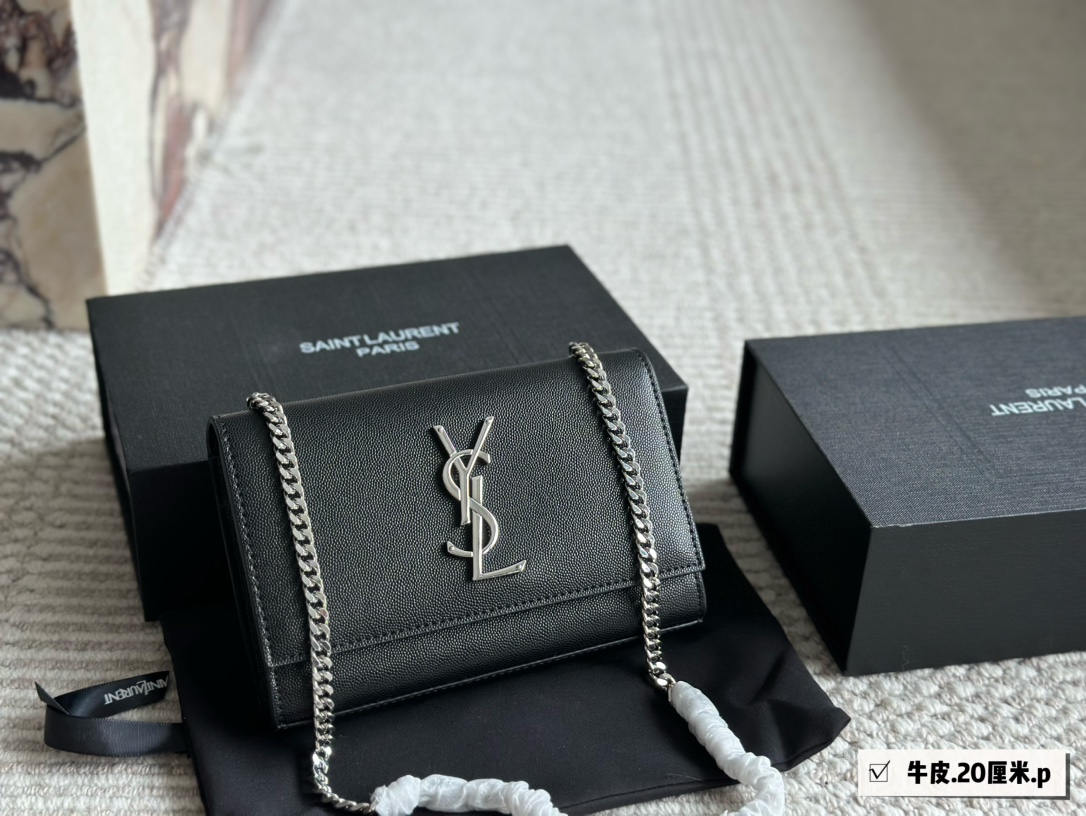 YSL woc kate Envelope Caviar bag