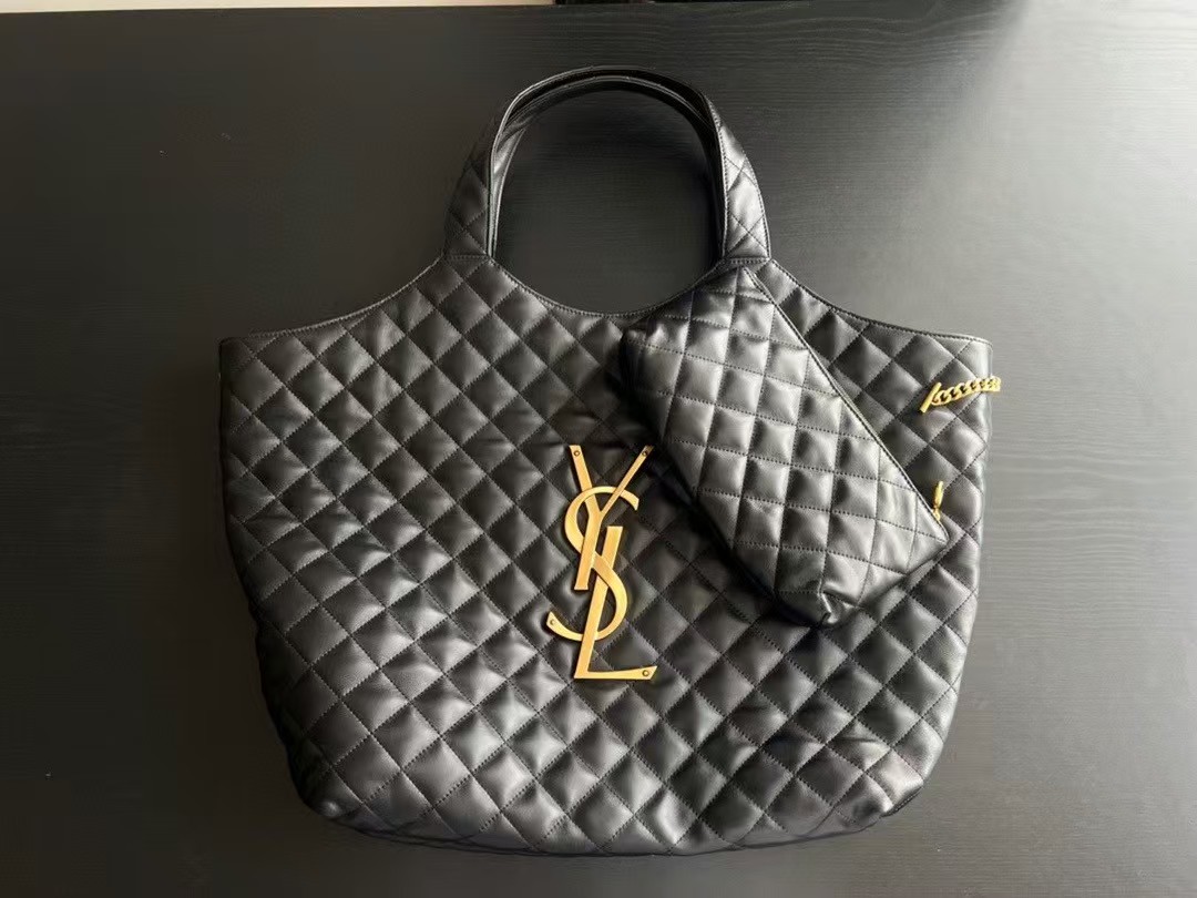 Top version YSL leather handbag