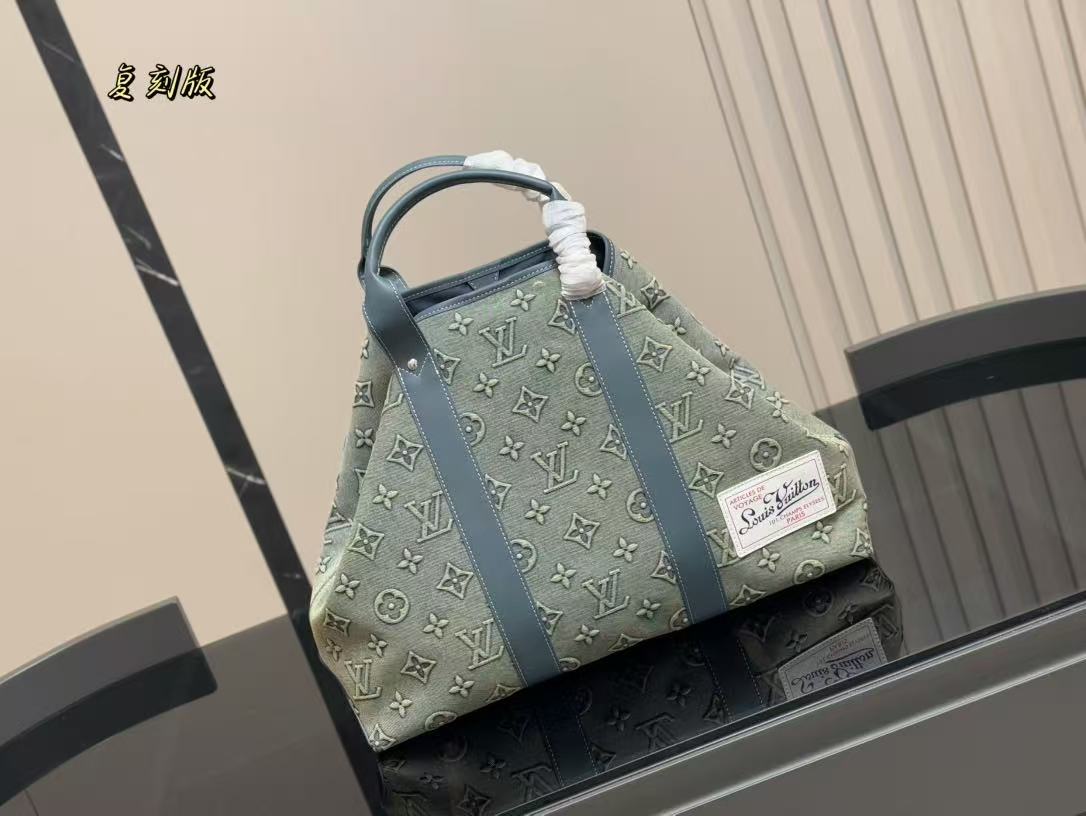 LV Sac Plat Denim Briefcase For Men