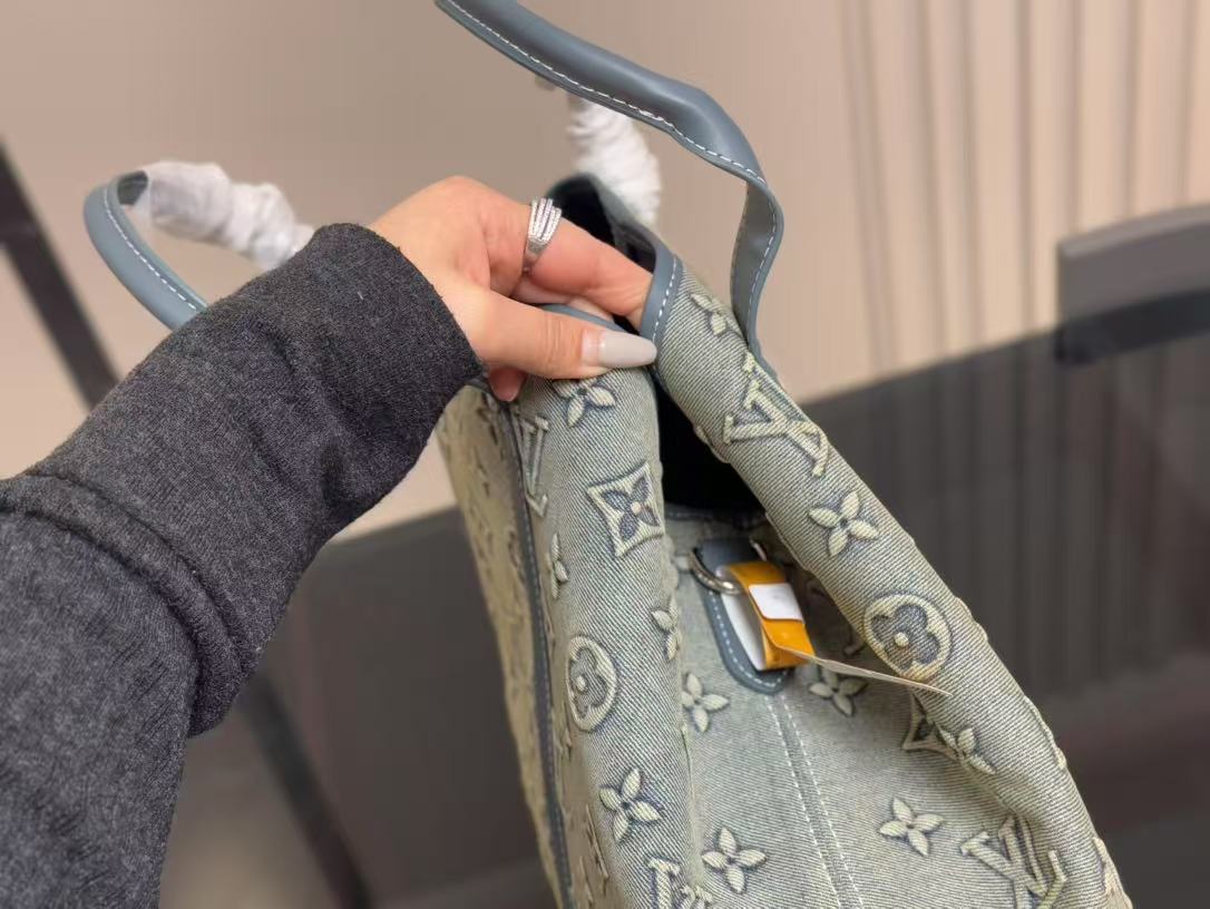 LV Sac Plat Denim Briefcase For Men