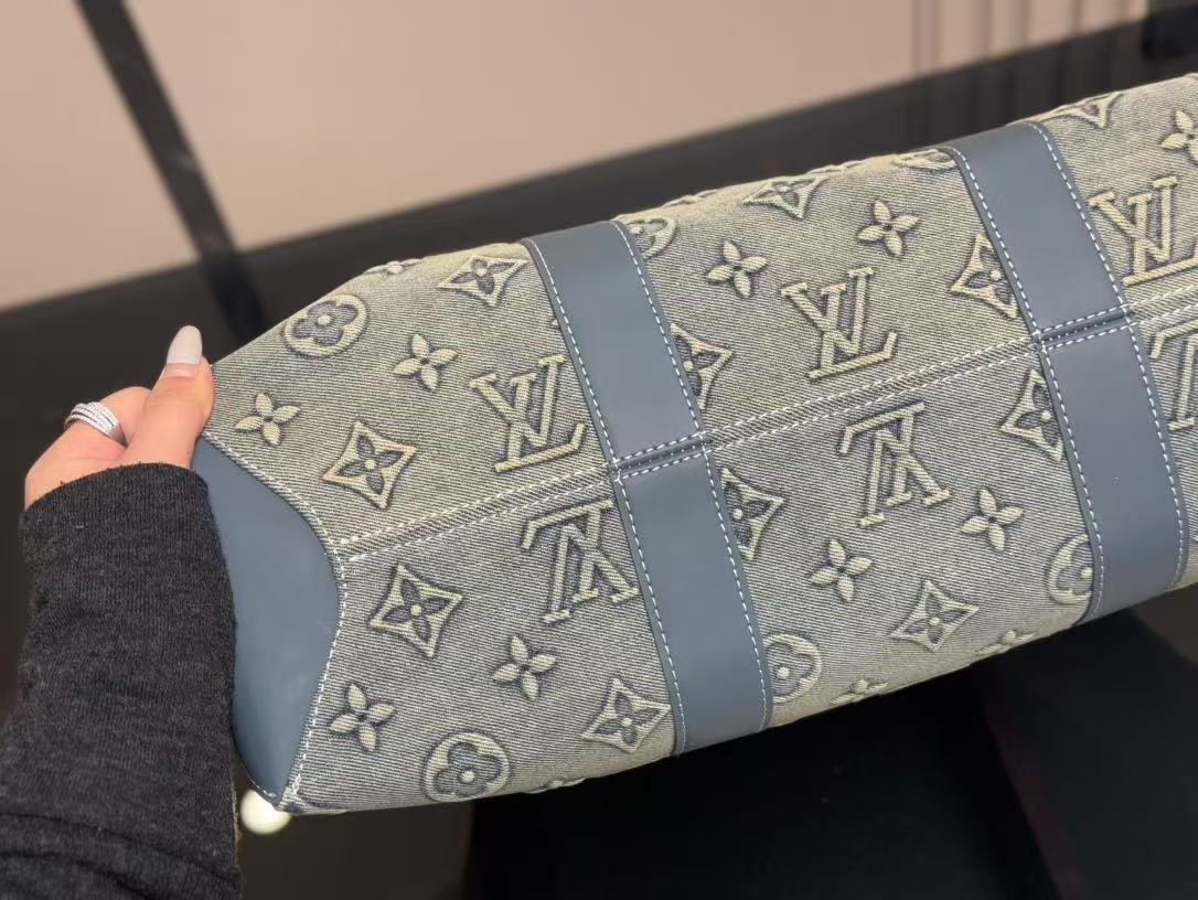 LV Sac Plat Denim Briefcase For Men