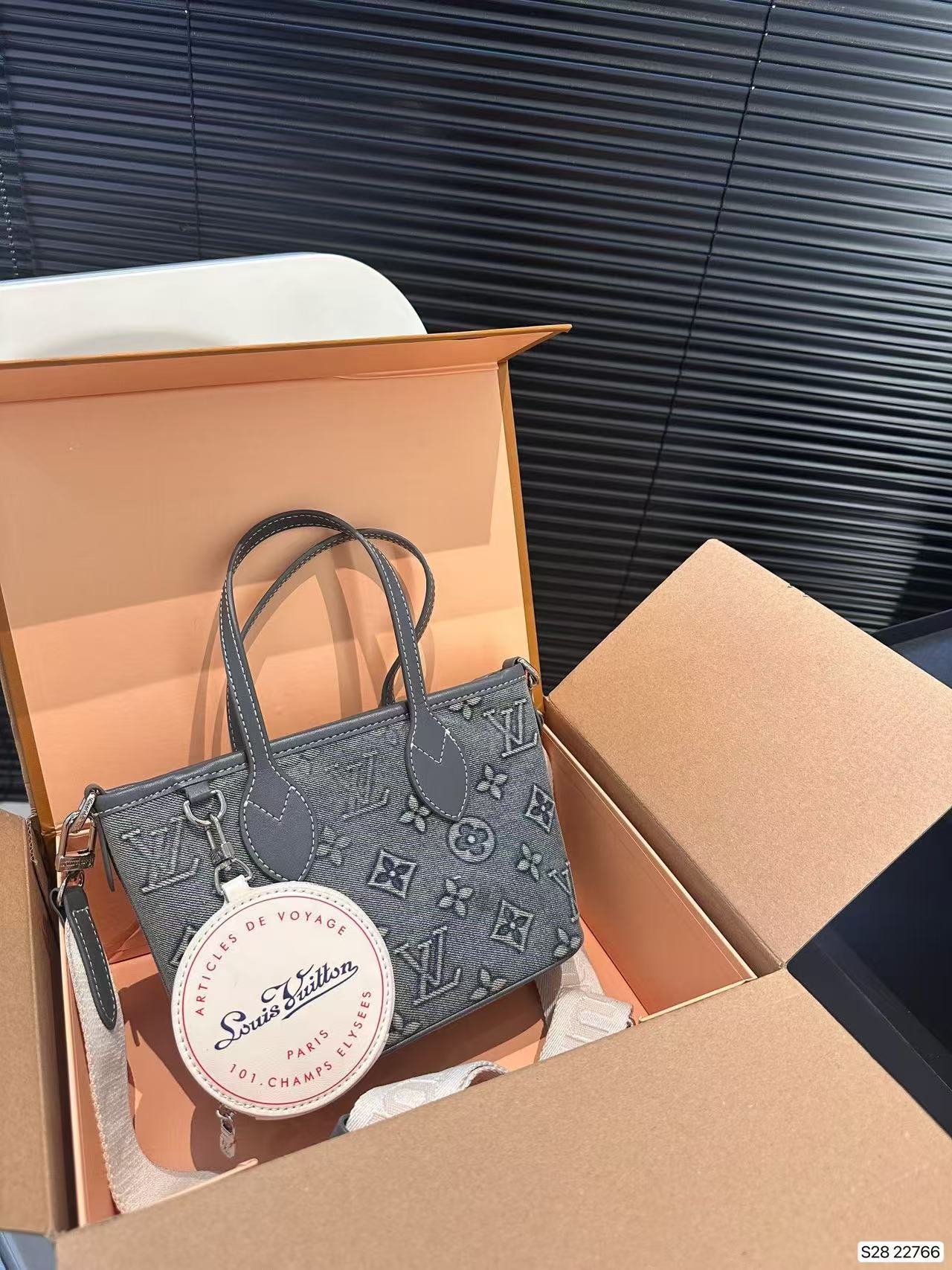 LV denim bag collection.