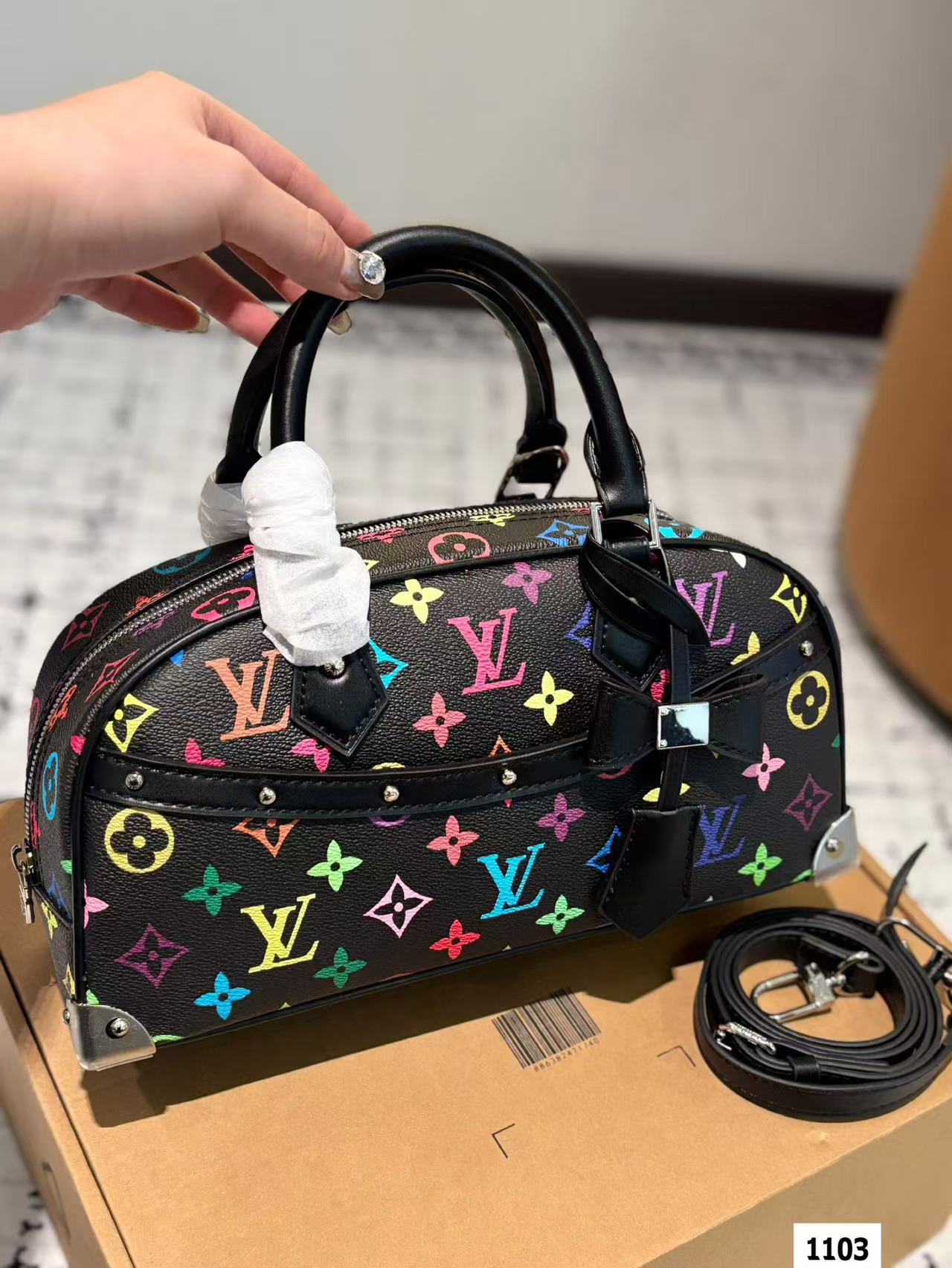 LV multi-colored pillow bag