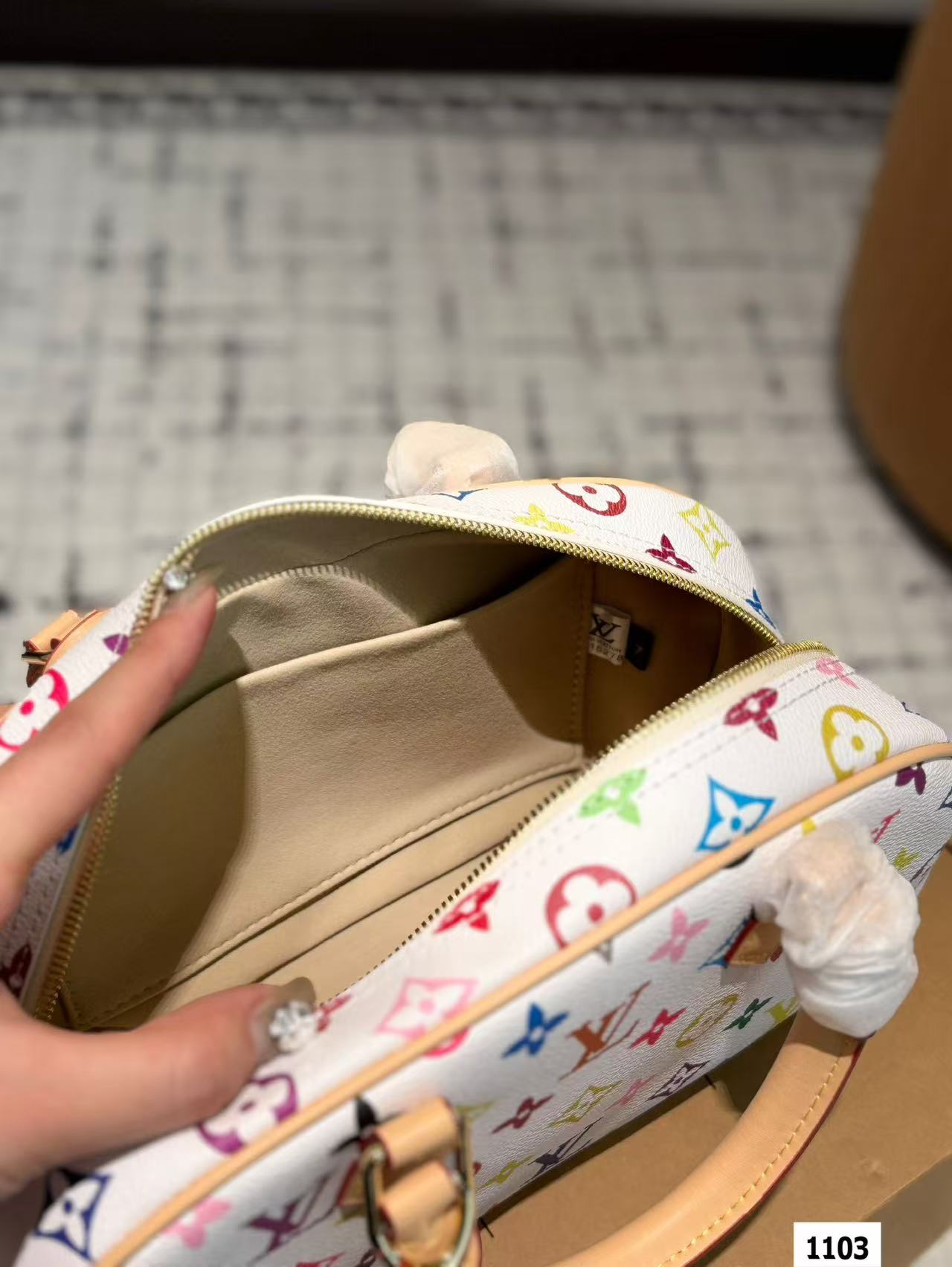 LV multi-colored pillow bag