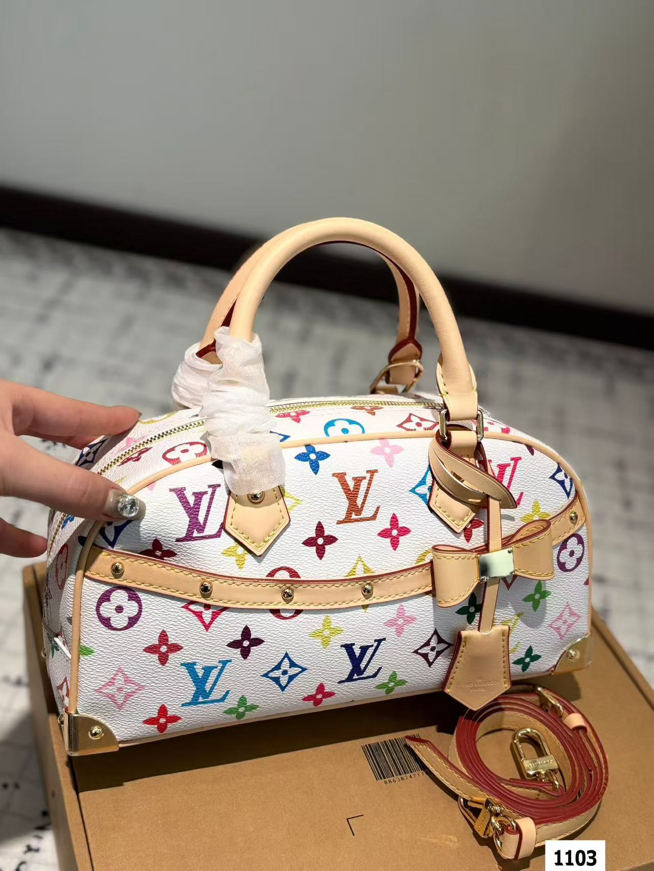 LV multi-colored pillow bag