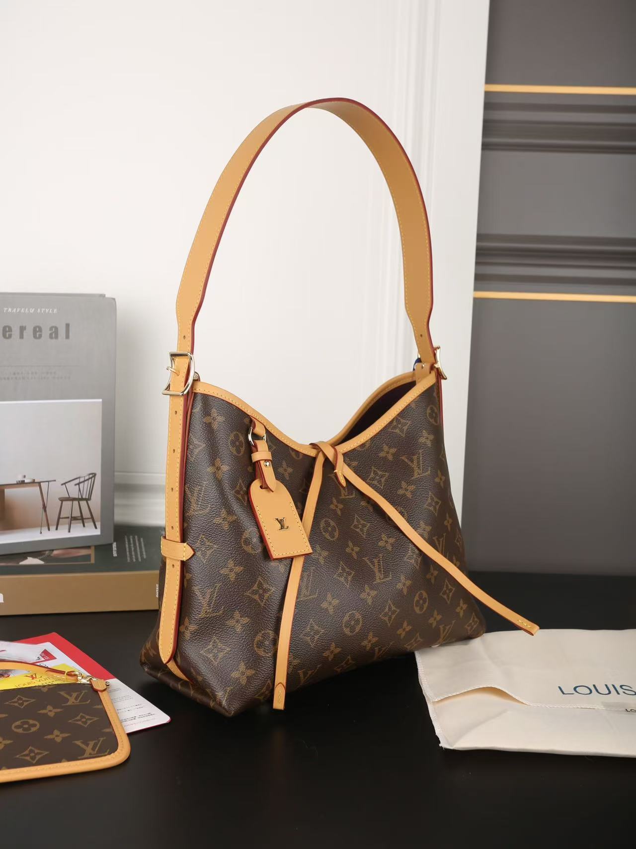 LV Carryall shopping Handbag shoulder carrier bag