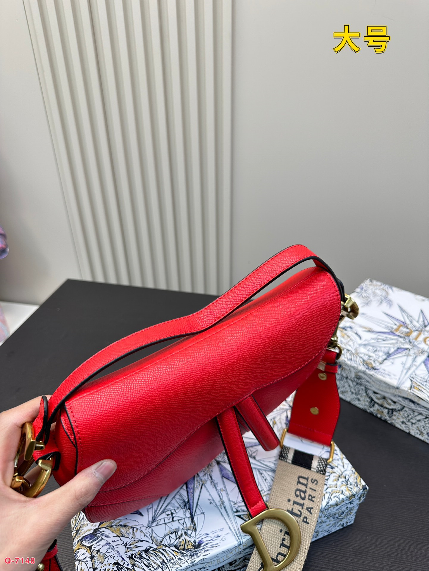 Classic Dior saddle straddle clutch bag red