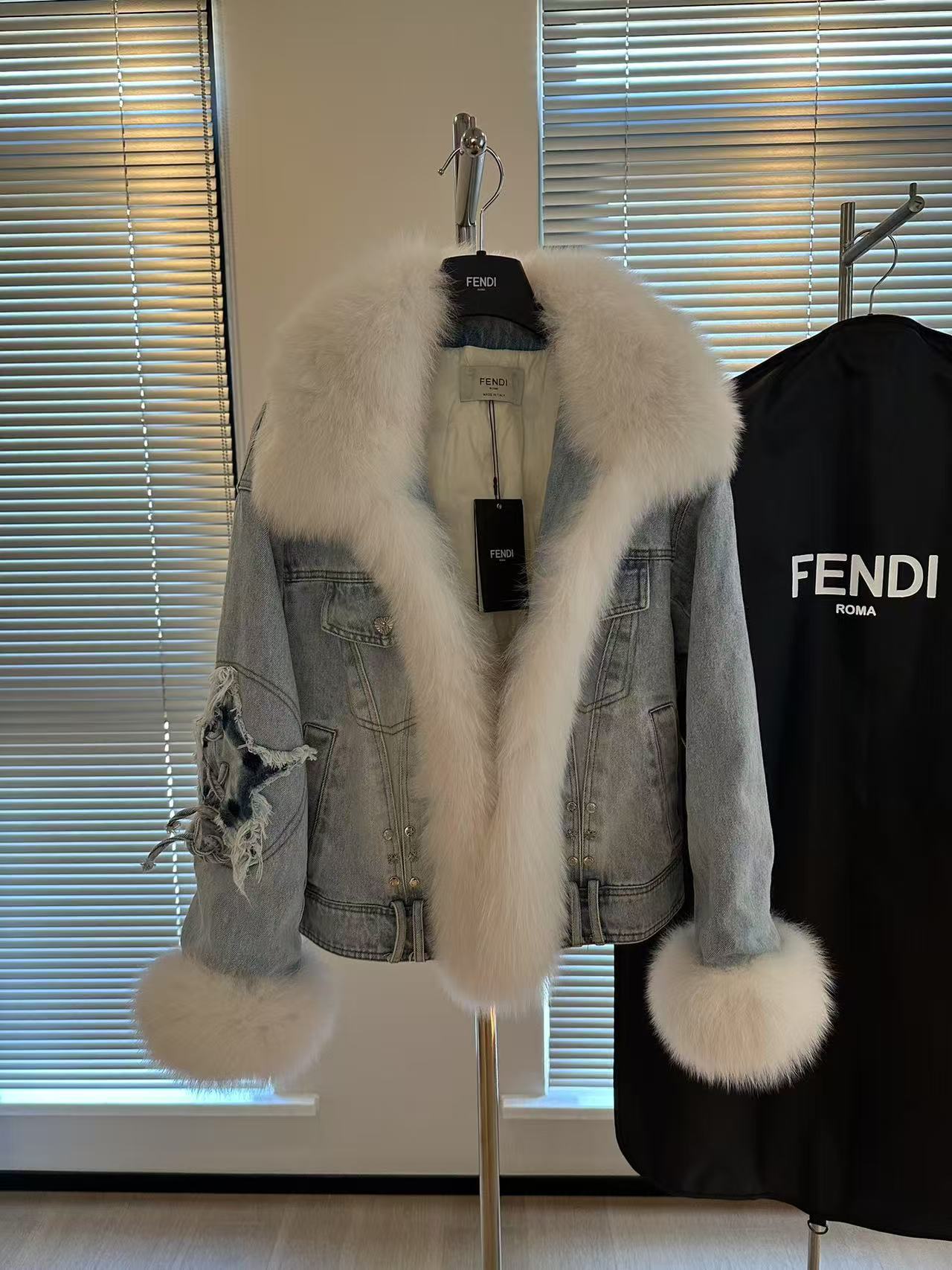 Fendi Fox fur denim fur