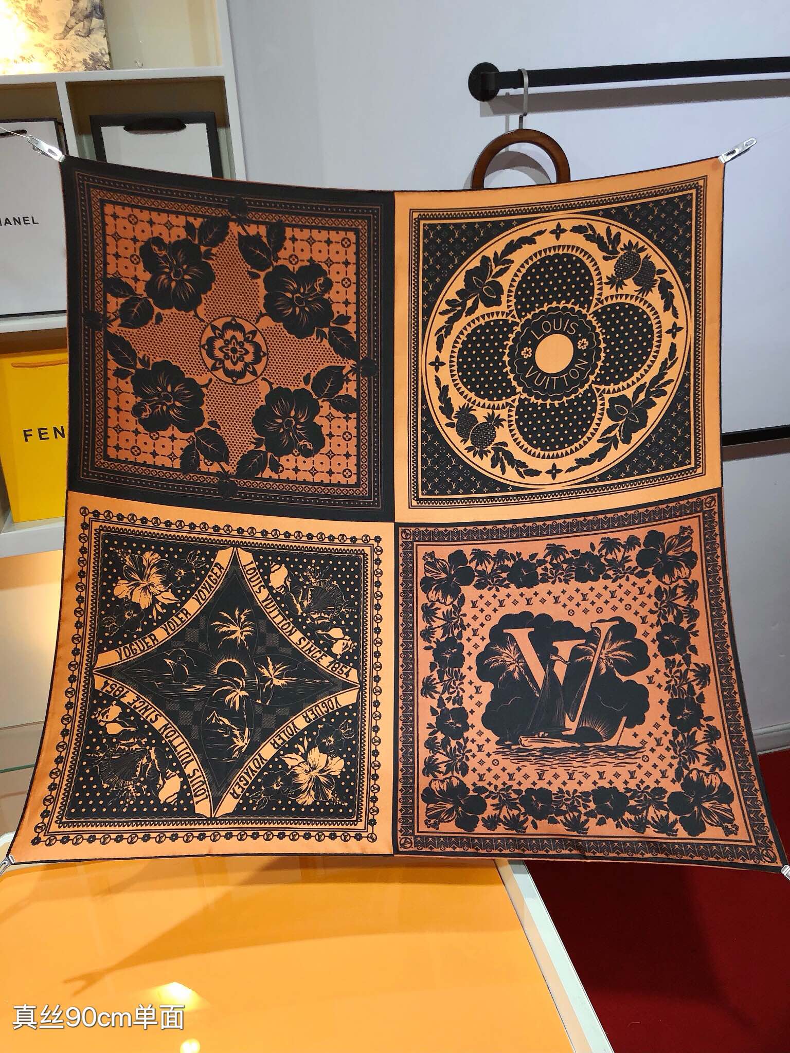 LV Monogram 90cm Four For One Silk scarf
