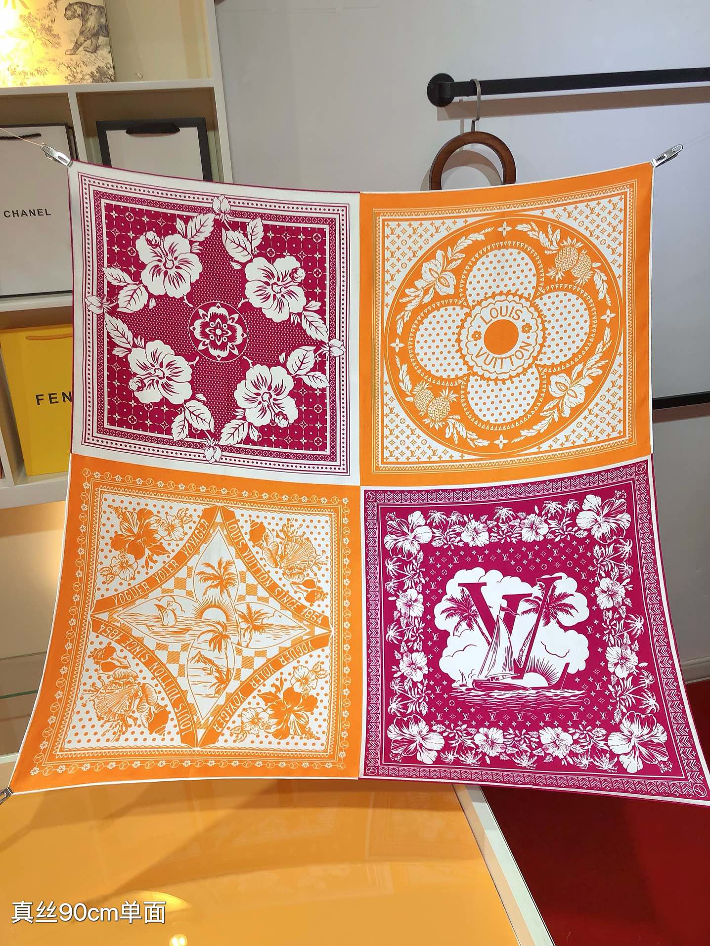 LV Monogram 90cm Four For One Silk scarf