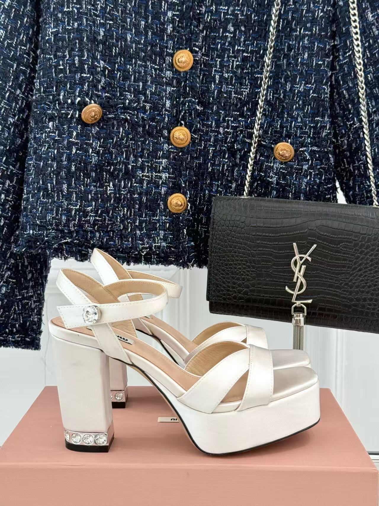 Miumiu silk high heels