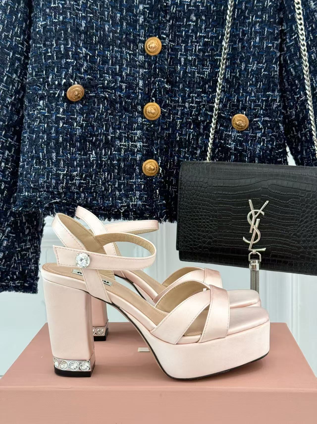 Miumiu silk high heels