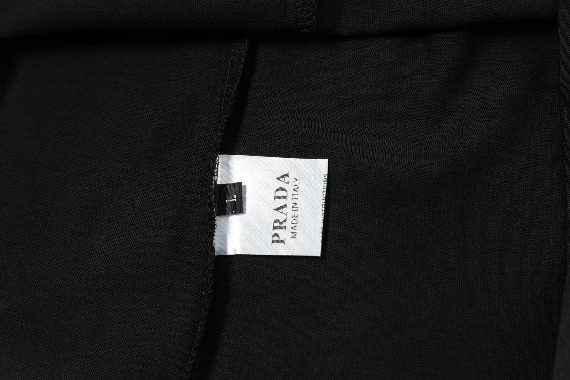 Prada embroidered letter logo T-shirt