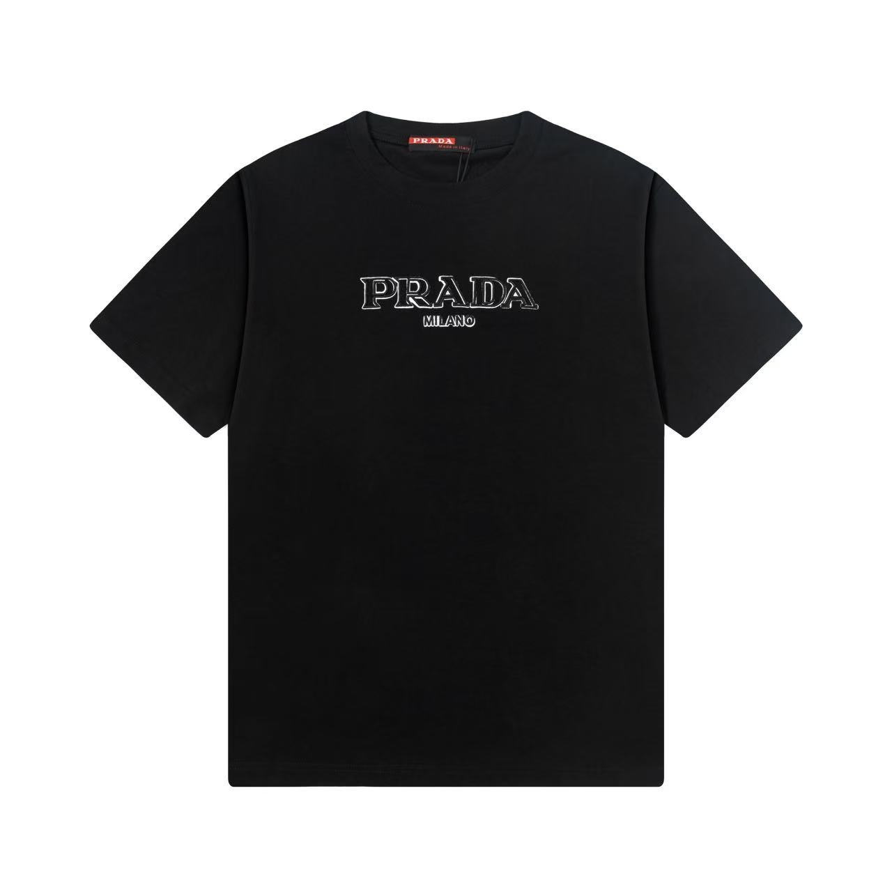 Prada embroidered letter logo T-shirt