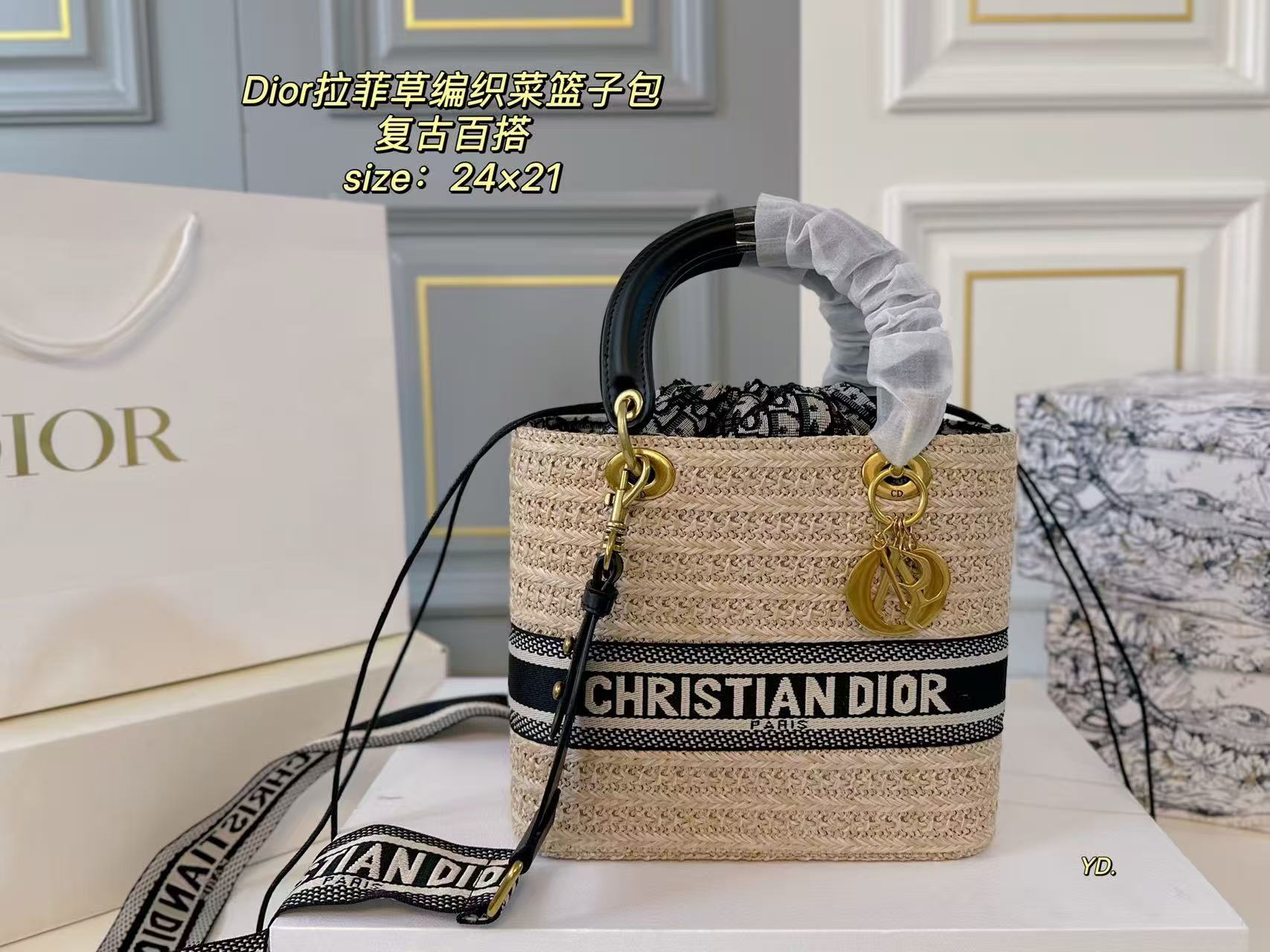 Dior woven handbag