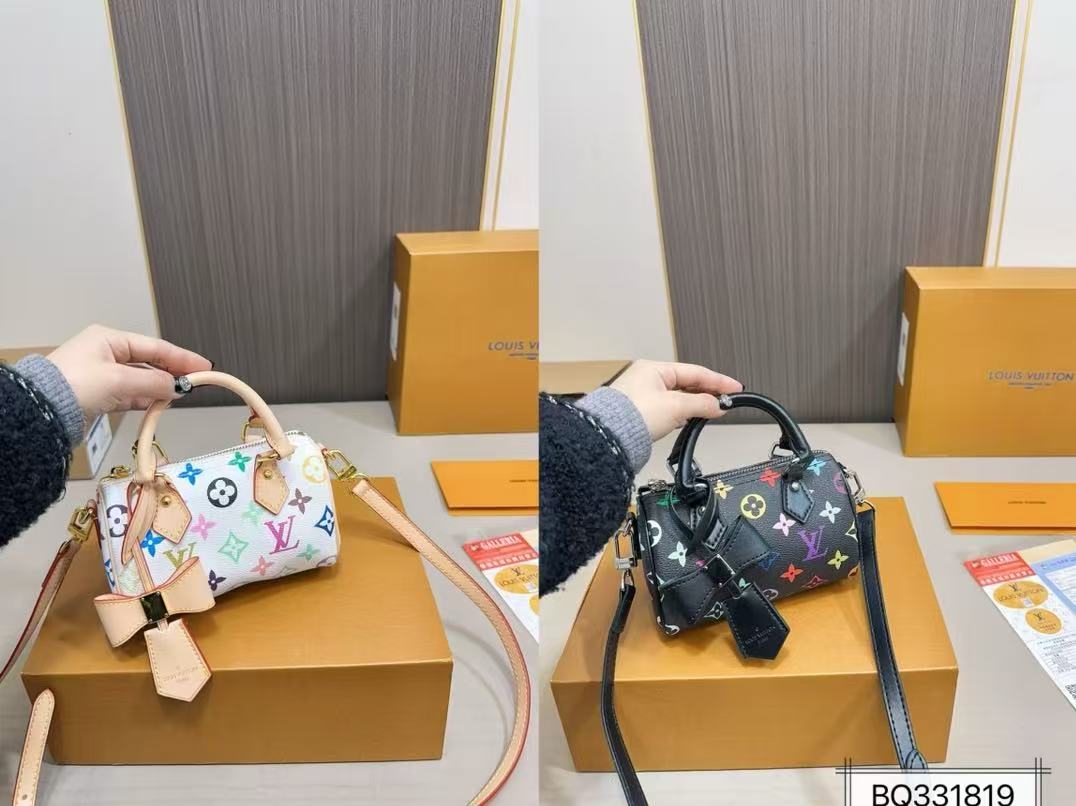 LV Speedynano White Color Takashi Murakami Mini pillow bag