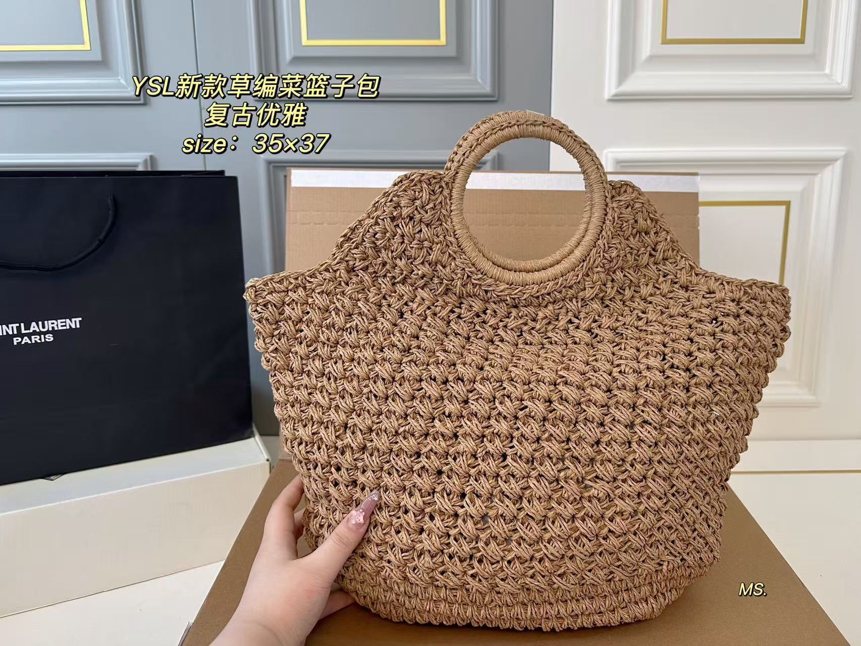 YSL new straw bag