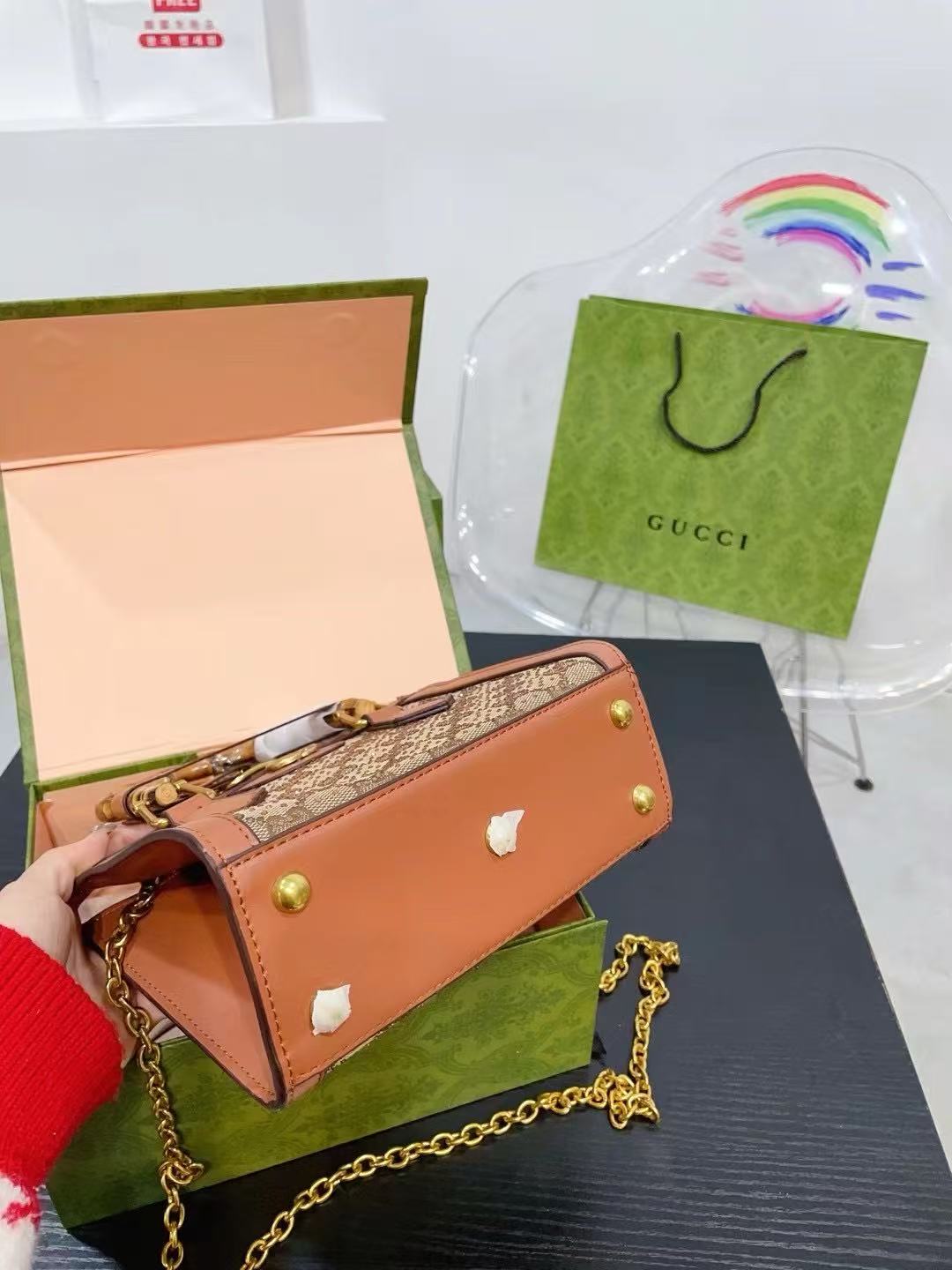 Gucci diana bamboo chain handbag