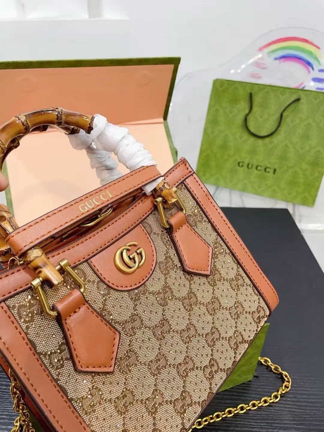 Gucci diana bamboo chain handbag