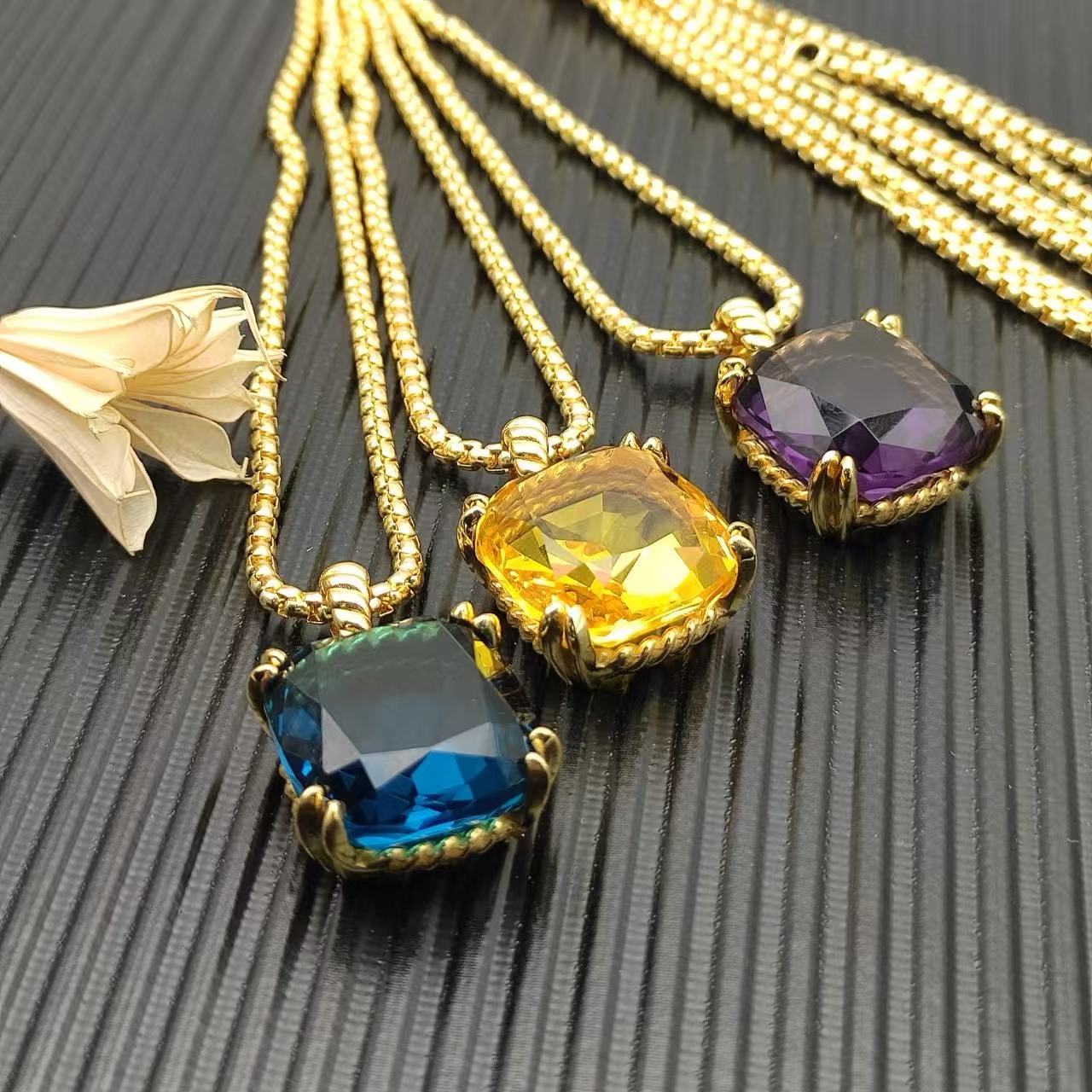 David Yurman 22mm amethyst Marbella necklace