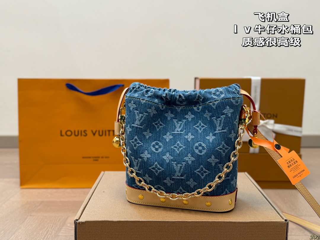 Louis Vuitton denim bucket bag