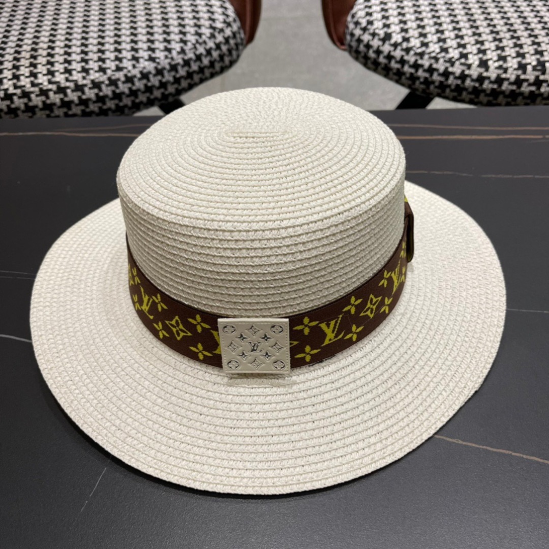 LV vacation straw hat