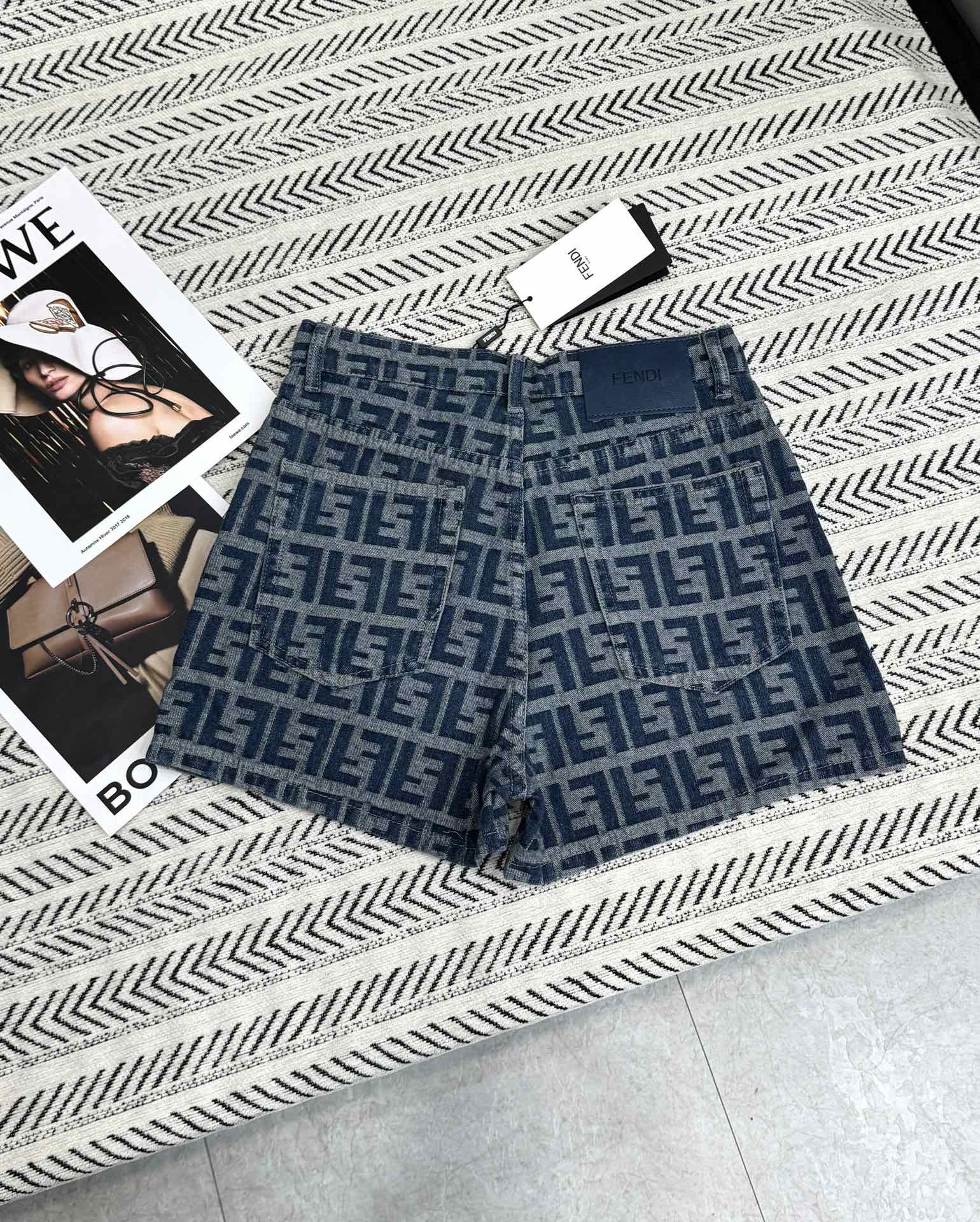 Fendi double F denim shorts